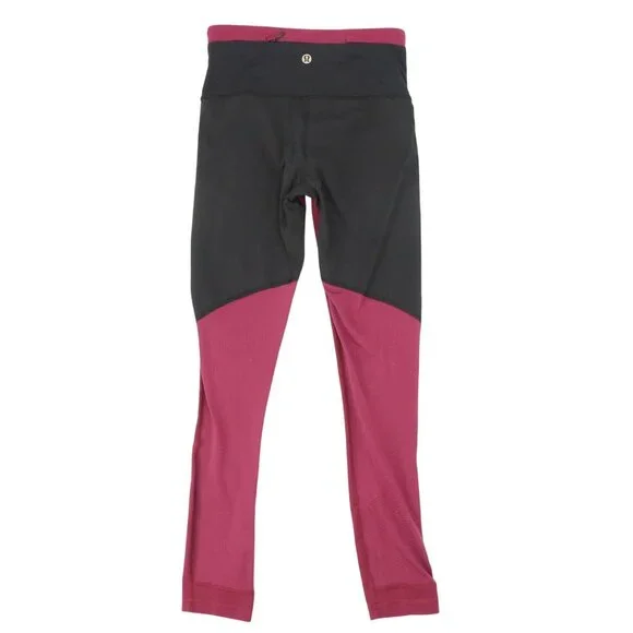 Lululemon All You Need Colorblock Leggings Tights 2 Black Dashing Purple Magenta - Picture 9 of 10